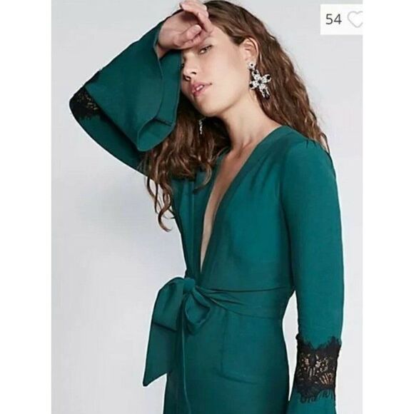 NWT FREE PEOPLE X STONE COLD FOX Sz 1 / S STEVIE JUMPSUIT  GREEN - Picture 3 of 6